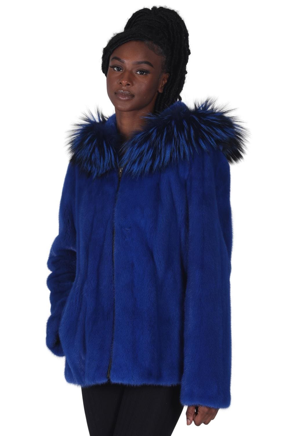 38 2 blue mink fur parka Ugent Furs