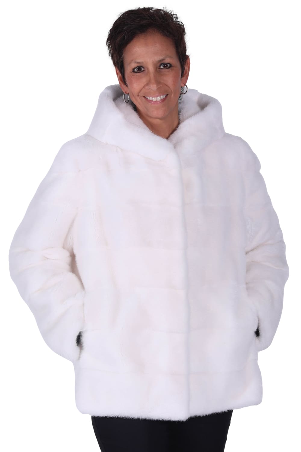 43 2 white mink fur jacket Ugent Furs