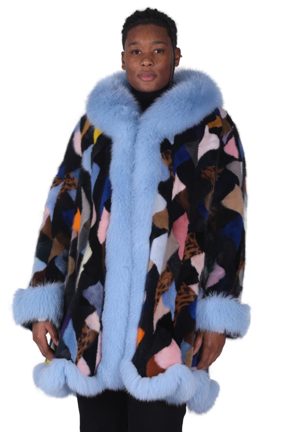 45 2 multicolor mink fur coat Ugent Furs