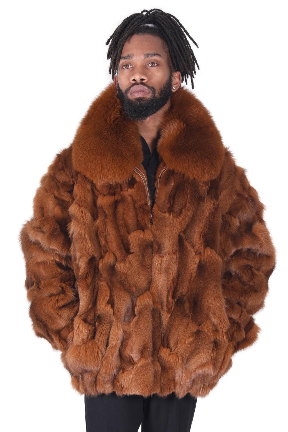 M13 2 man's fox fur sections jacket Ugent Furs