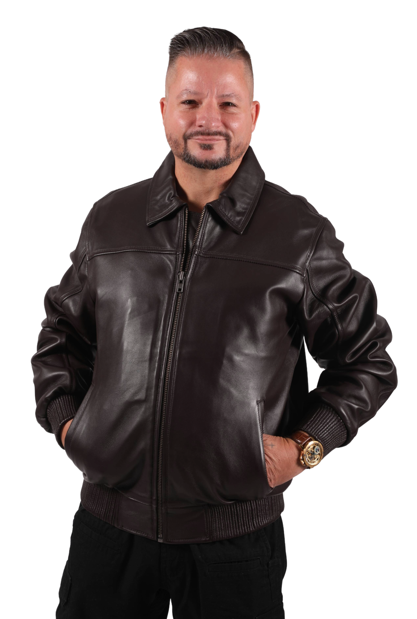 M3 2 brown lamb leather jacket Ugent Furs