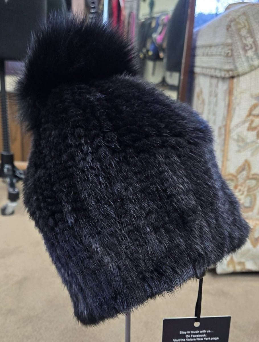 knitted mink fur hat