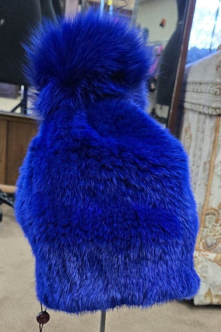 royal blue mink fur hat