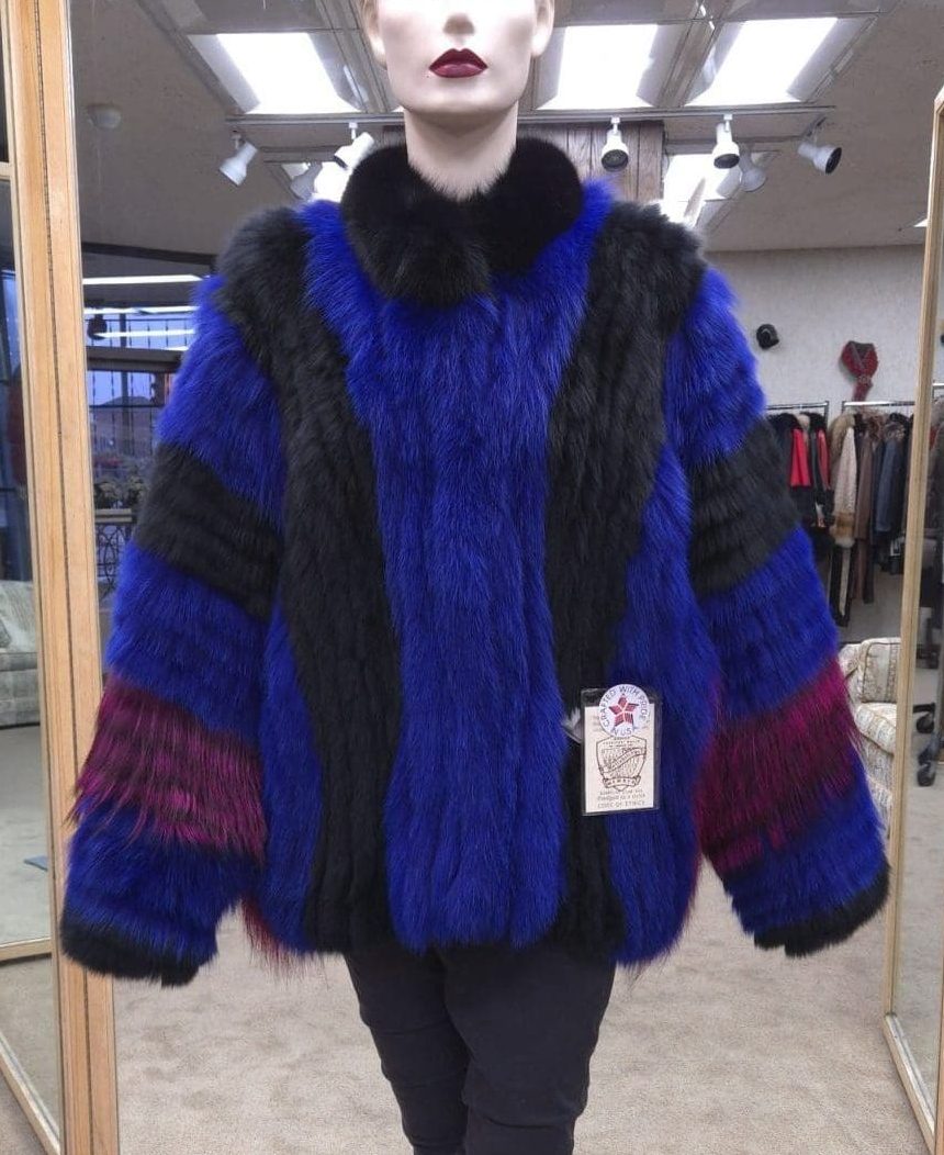 plus sized fox fur jacket