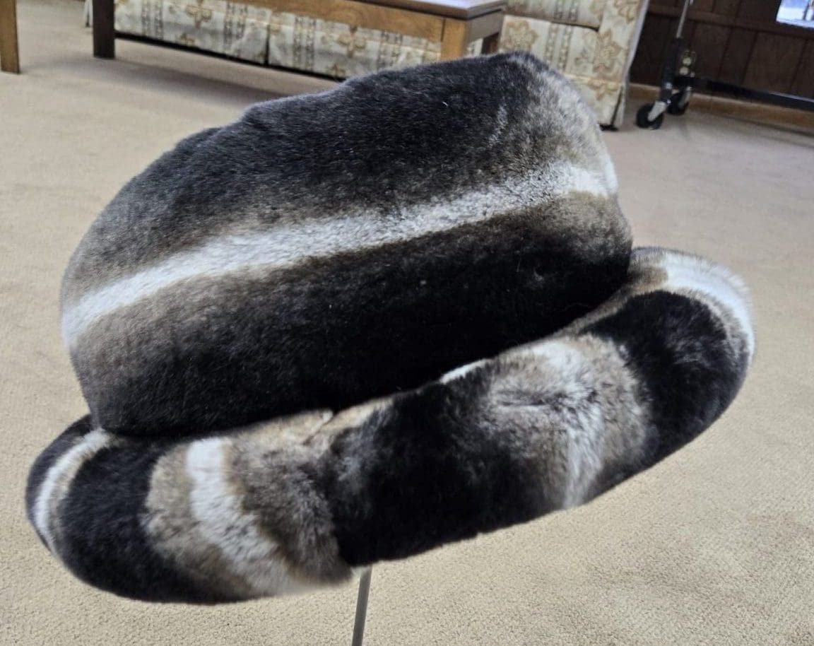 chinchilla rex rabbit fur man's hat