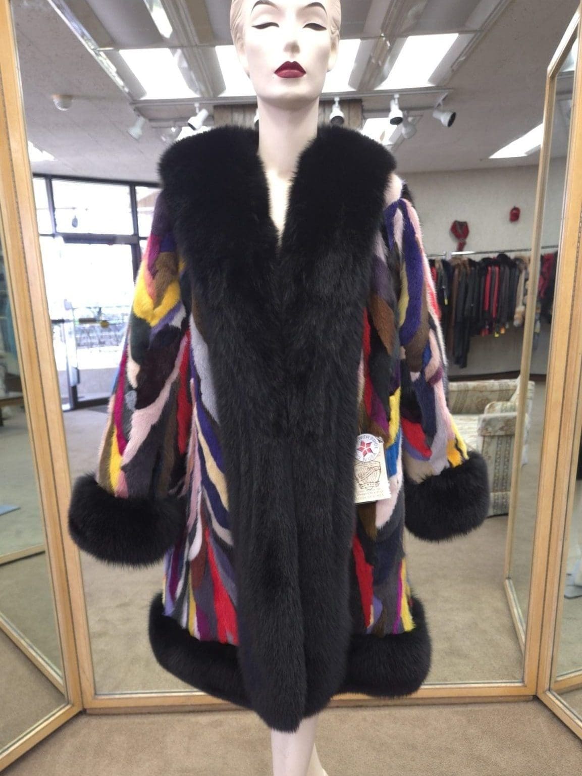 Multicolor mink fur coat Ugent Furs