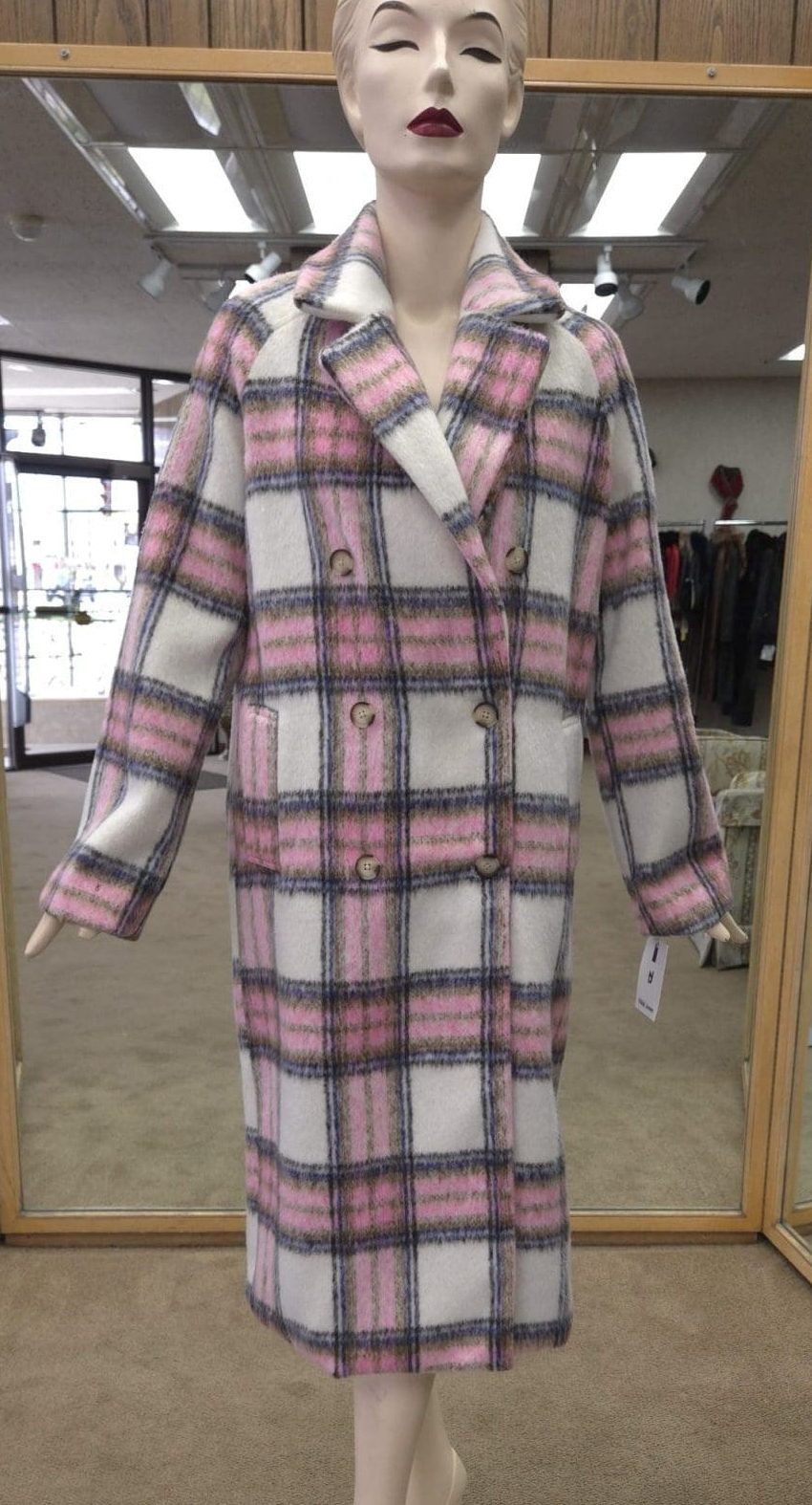 nikki jones plaid cloth coat Ugent Furs