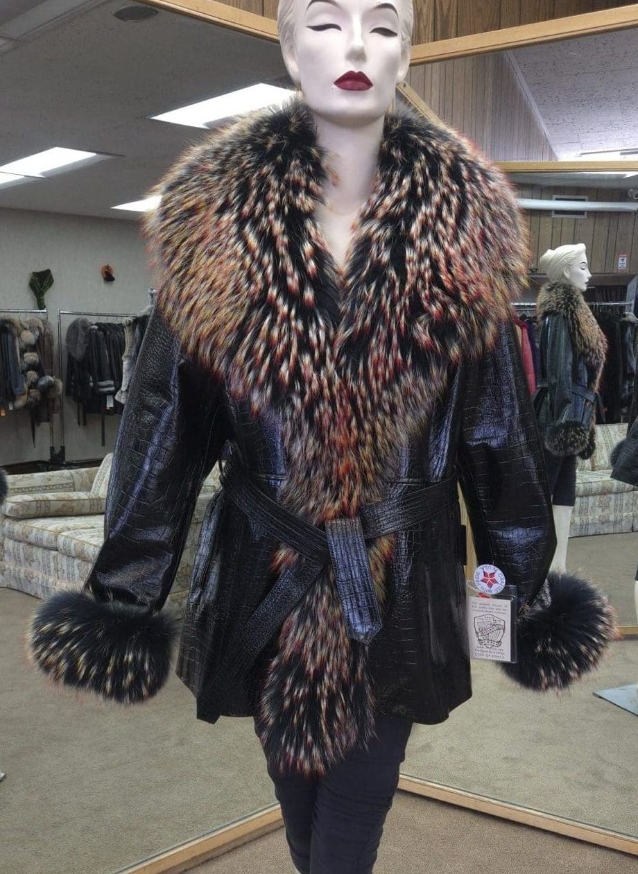 Volare lamb leather embossed finn raccoon Ugent Furs