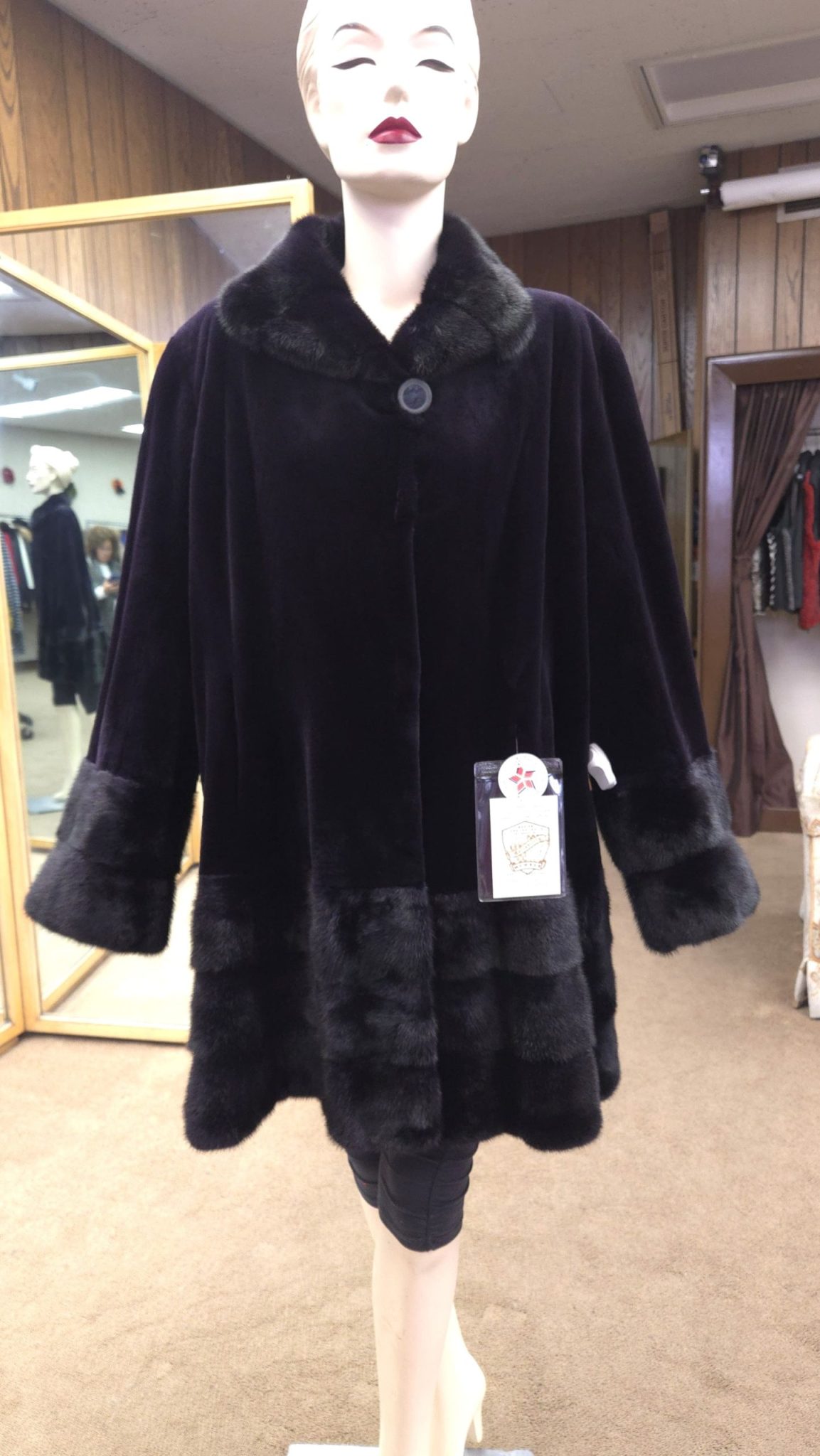 Purple Sheared Mink Fur Coat Ugent Furs