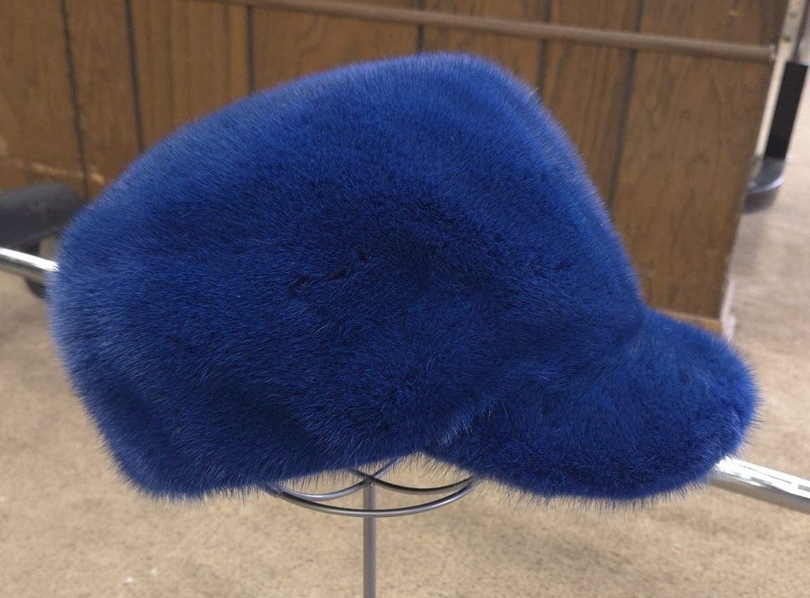 blue mink fur army hat men Ugent Furs