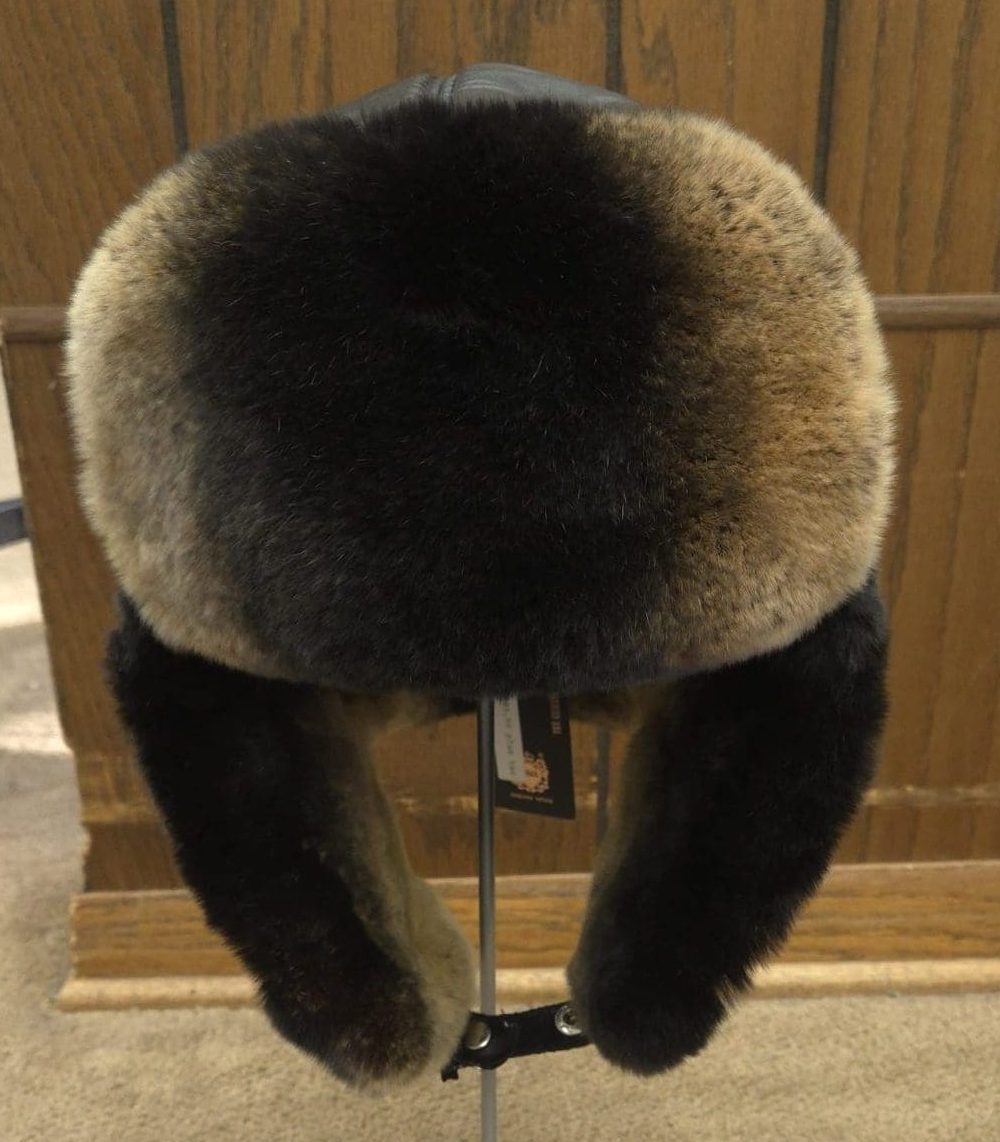 Rex Rabbit Fur and Lamb Leather Trooper Hat Ugent Furs