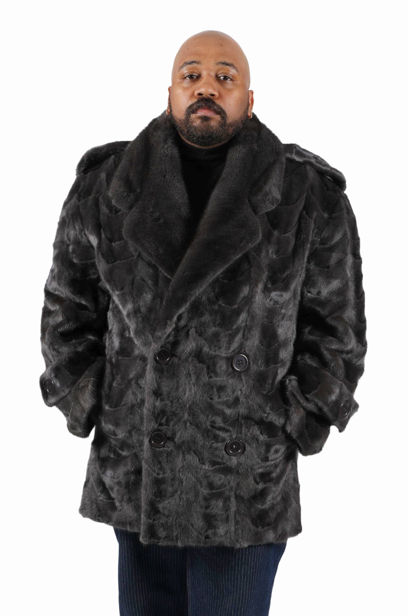 M16 2 man's blue iris mink fur pea coat Ugent Furs