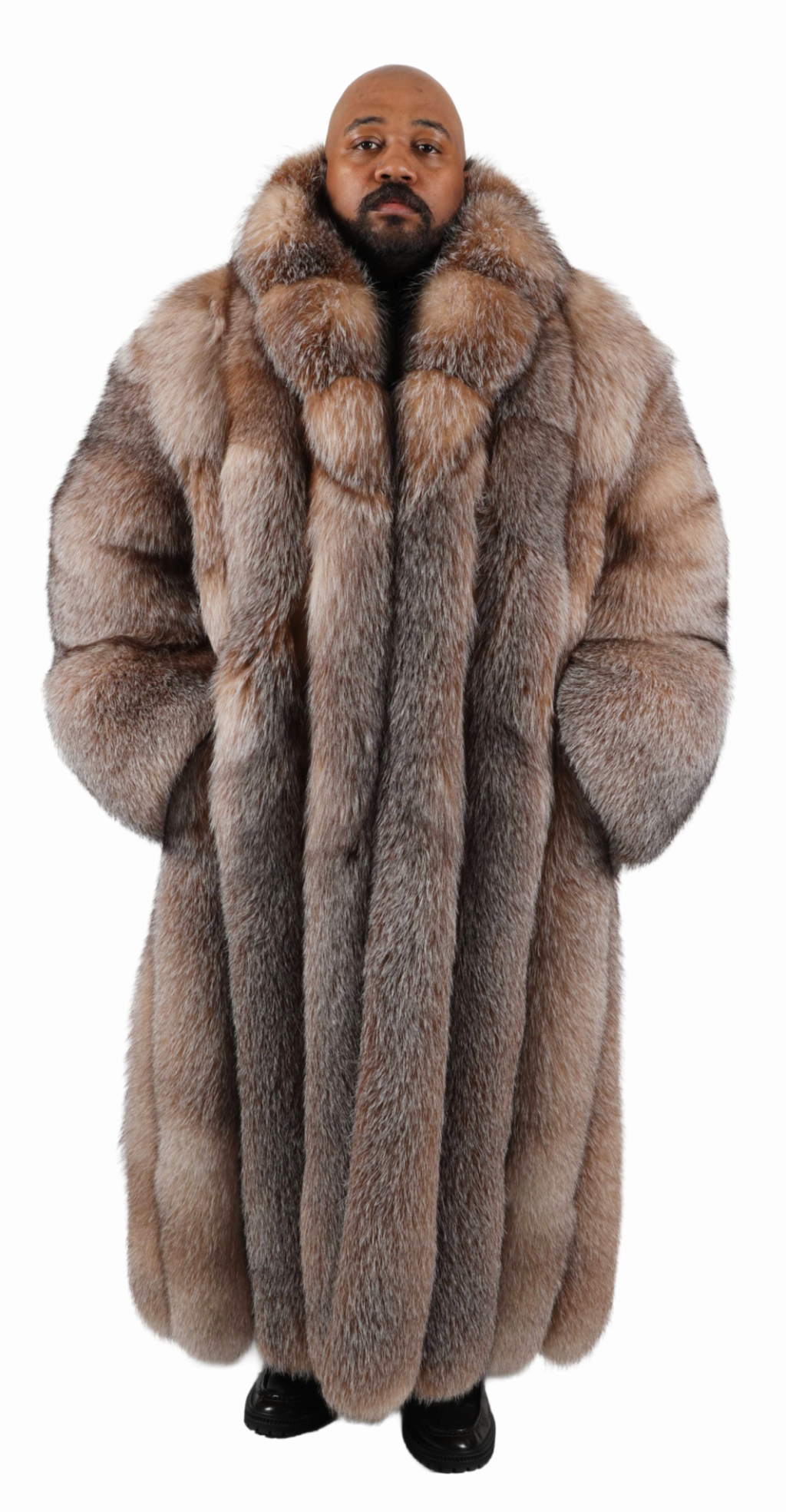 M25 2 man's full length crystal fox fur full pelt coat Ugent Furs